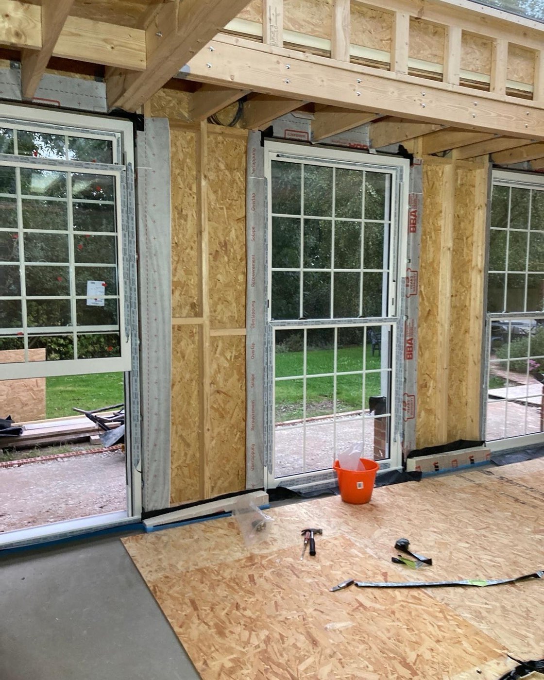 Timber-Frame Extension, New Glazing Fitted